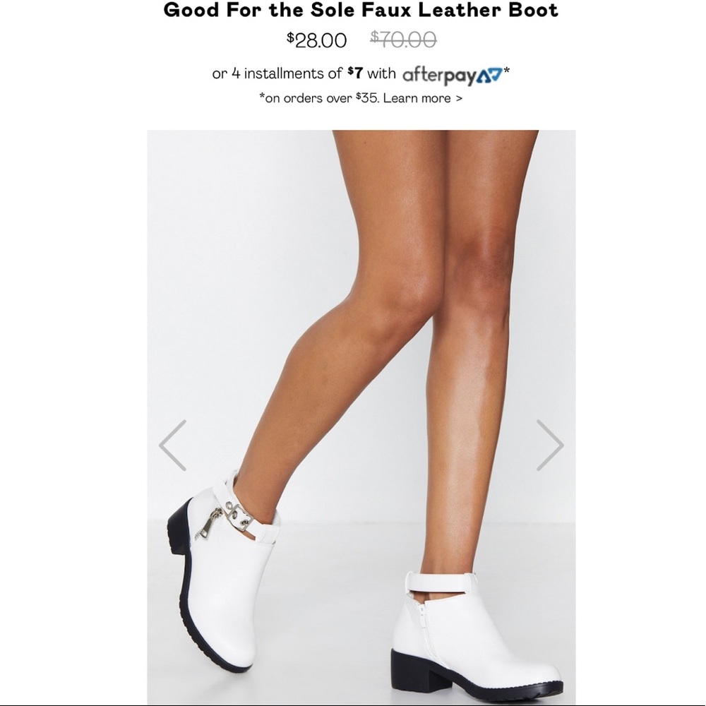 New Nasty Gal white booties